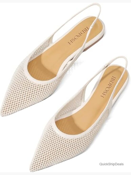 Shoes - Mesh Pointed Toe Slingback Flats Breathable Party Dress Shoes